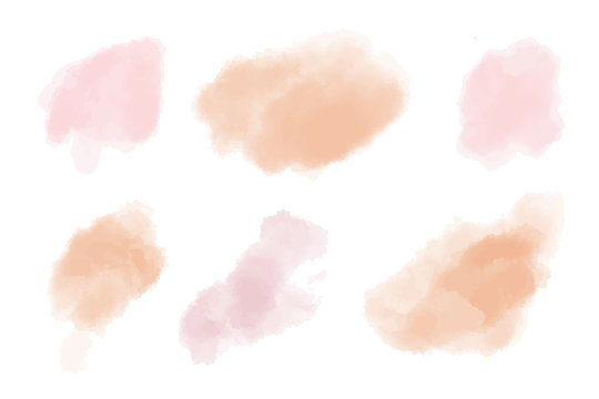 Orange and soft pink watercolor splotch