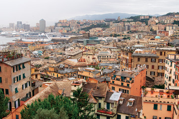 Naklejka premium Aerial view on a traditional Mediterranean city