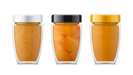 Set of Glass Jar with Jam. 