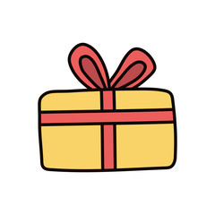 wrapped gift box decoration party icon