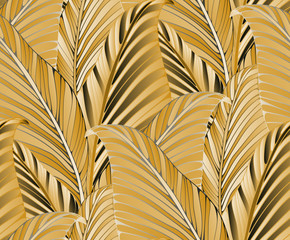 graphic leaves exotic gold