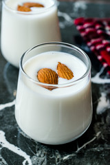 Almond Milk Smoothie Shake / Milkshake in Glass Cup