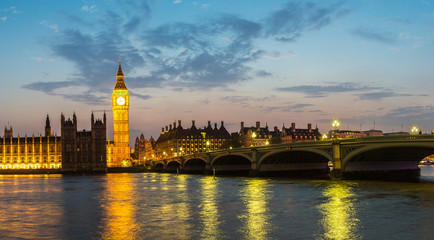 Naklejka premium Big Ben, Parliament, Westminster bridge in London