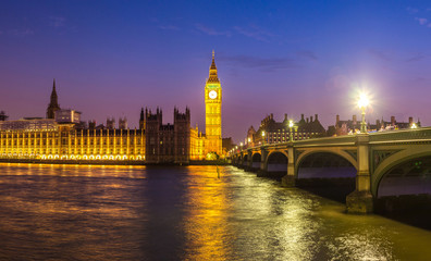 Obraz na płótnie Canvas Big Ben, Parliament, Westminster bridge in London