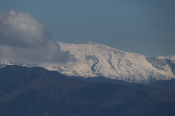 mountains and clouds