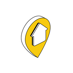 Map label house real estate. Vector 3d isometric, color web icon, new flat style. Creative illustration design, idea for infographics.