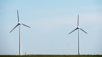wind turbines in the field © djenev
