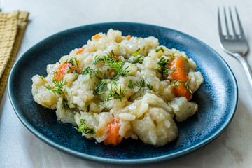 Turkish Olive Oil Food Jerusalem Artichoke with Dill and Carrot.