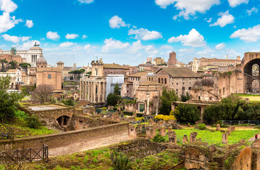 Fototapeta na wymiar Ancient ruins of Forum in Rome