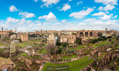 Ancient ruins of Forum in Rome