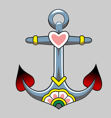 Image of an anchor in old school style
