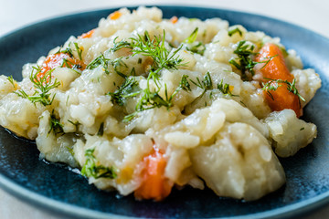 Turkish Olive Oil Food Jerusalem Artichoke with Dill and Carrot.