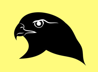 Vector portrait of a falcon, logo, character, mascot