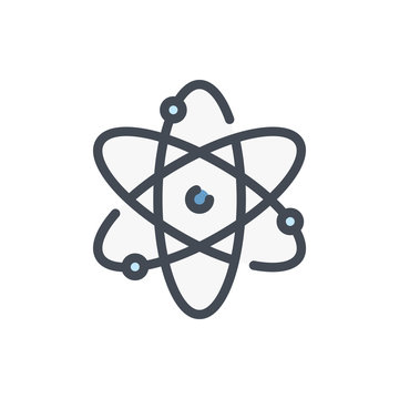 recommend clip art: Atom color line icon. Molecule vector outline colorful sign.