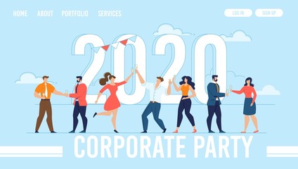 Corporate New Year Party Organization Landing Page