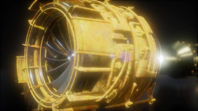 jet engine turbine parts rotate