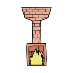 chimney bricks flame decoration icon