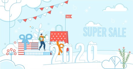 Super Sale during New Year Celebration Poster
