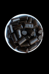 Small bowl full of soft liquorice