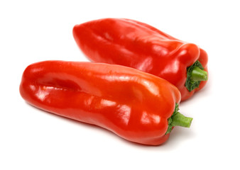 Fresh red pepper on white background