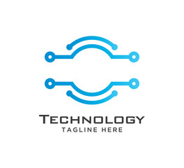 technology vector logo design template