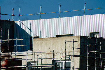 View of the construction site of a new building 