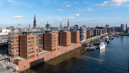 Fototapeta na wymiar sandtorhafen hafencity hamburg cityscape, germany