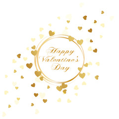 Happy Valentine's Day vintage lettering greeting card on red background with heart