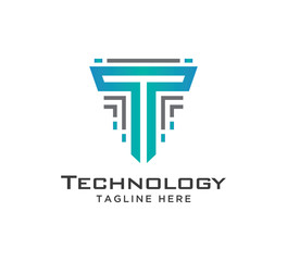 technology vector logo design template