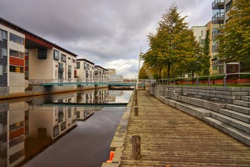 Fototapeta na wymiar Canal in Oulu