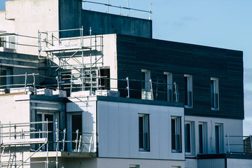 View of the construction site of a new building 