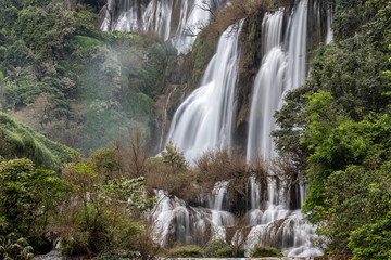 Thi Lo Su the biggest waterfall  at Umphang Wildlife Sanctuary, Tak Thailand.