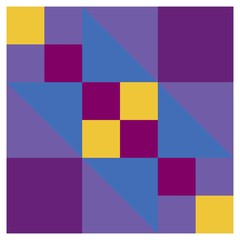 Barn quilt pattern, Amish Patchwork design, Abstract geometric tiled trail Vector illustration