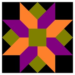 Barn quilt pattern, Amish Patchwork design, Abstract geometric tiled trail Vector illustration