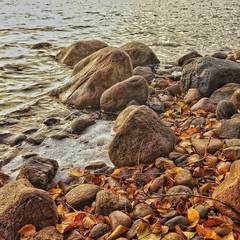 Rocks on lakeshore