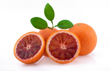 blood orange isolated on white background