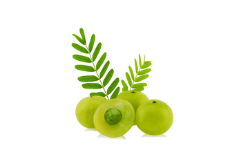 Indian gooseberry isolated on white background