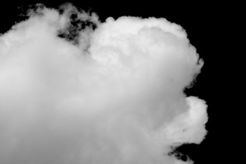 Naklejka premium White clouds isolated on black background