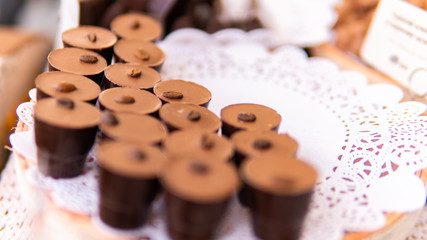dessert of cookies, chocolate, coffee and condensed milk