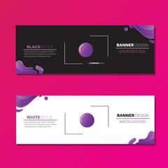 Set of vector banner background design - liquid black