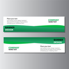 Green and white banner background design