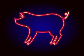 Neon sign pig.