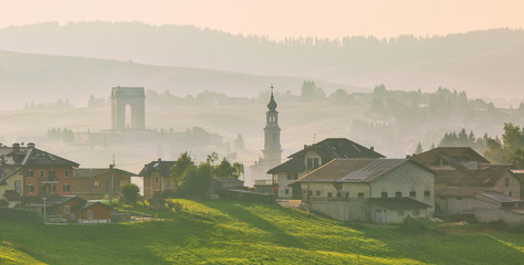 Panoramic view to the town of Asiago in Veneto region, Italy