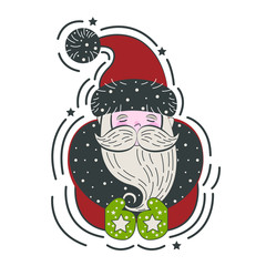 Santa Claus. Portrait. Old grandfather with a beard. Christmas symbol. New Year's gift.
