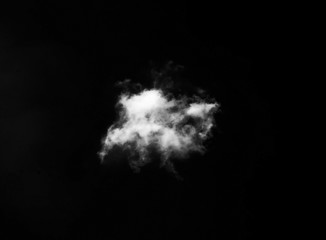 white cloud isolated on a black background