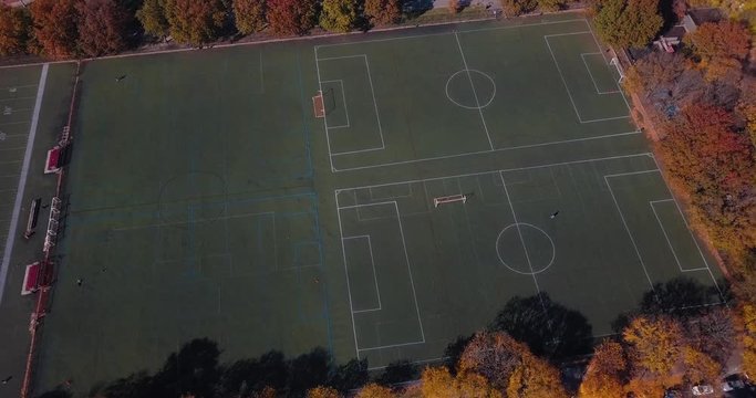 Soccer field in Central Park New Yor,k USA