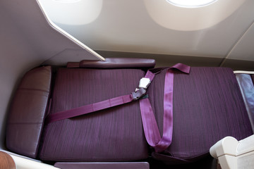 Flat bed Business class seat travel.