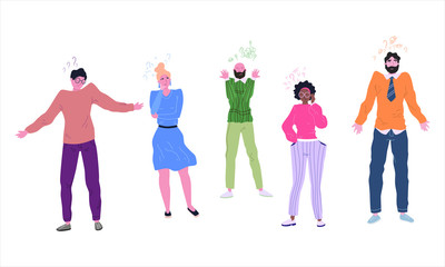 Obraz premium vector illustration. flat style. people at the time of the decision. the solution of the problem