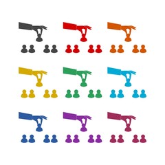 HR color icon set isolated on white background