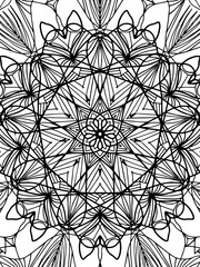 Mandala coloring book for adults vector. Anti stress coloring for adult. Black and white lines. Lace pattern